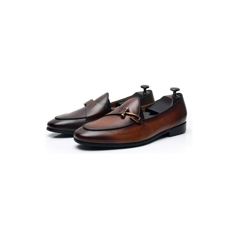 Pánské Společenské Boty Classic Brogue Slip-ons - Hnědá