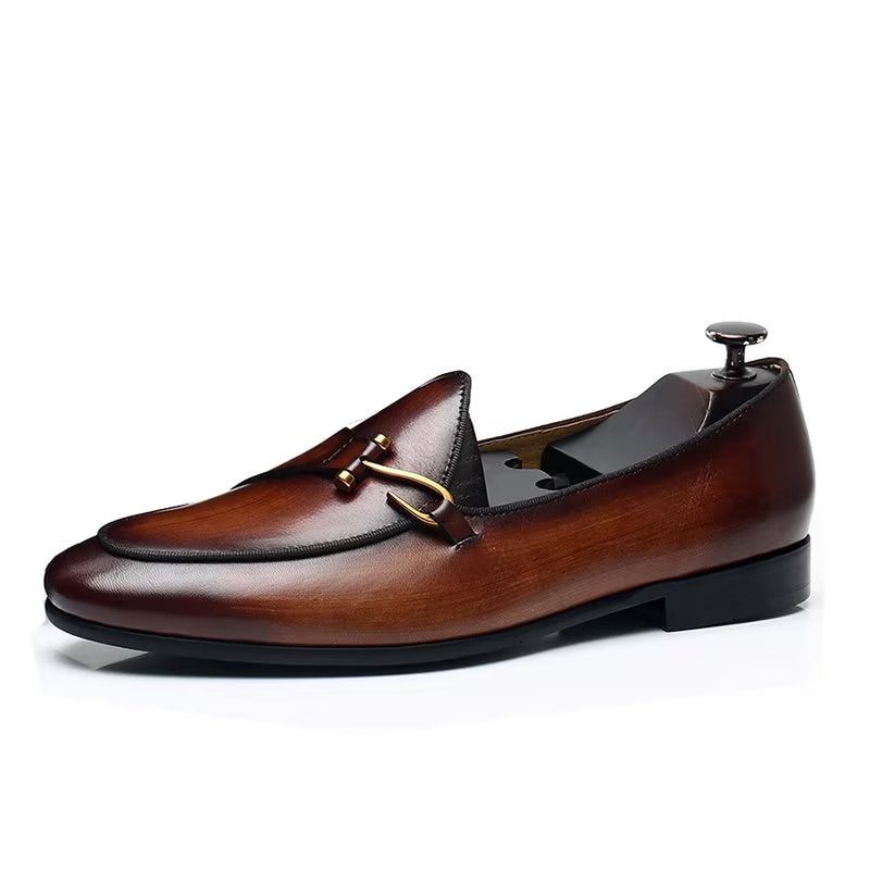 Pánské Společenské Boty Classic Brogue Slip-ons - Hnědá