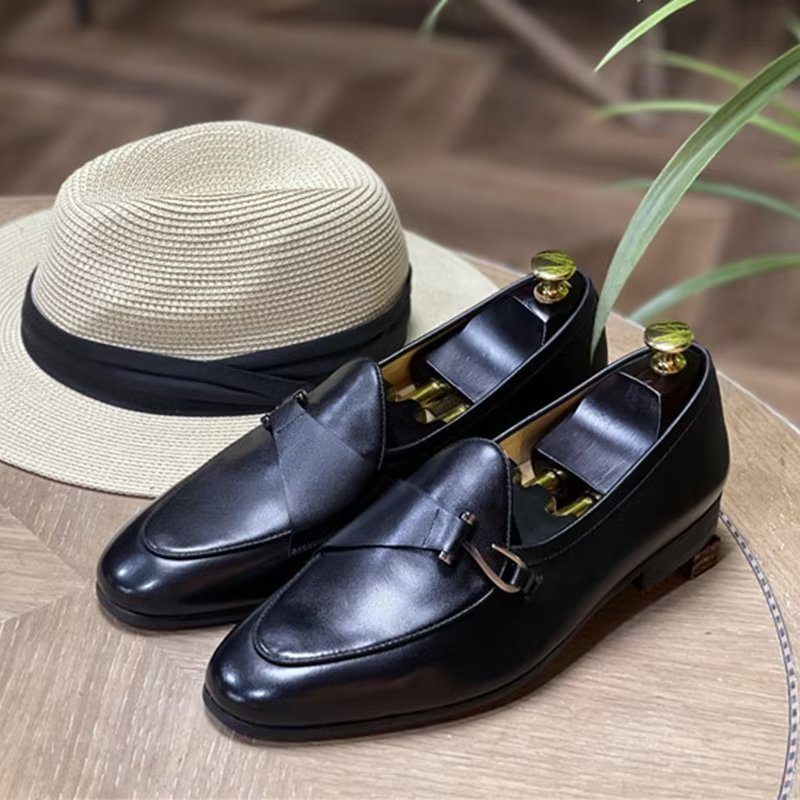 Pánské Společenské Boty Classic Brogue Slip-ons - Modrá