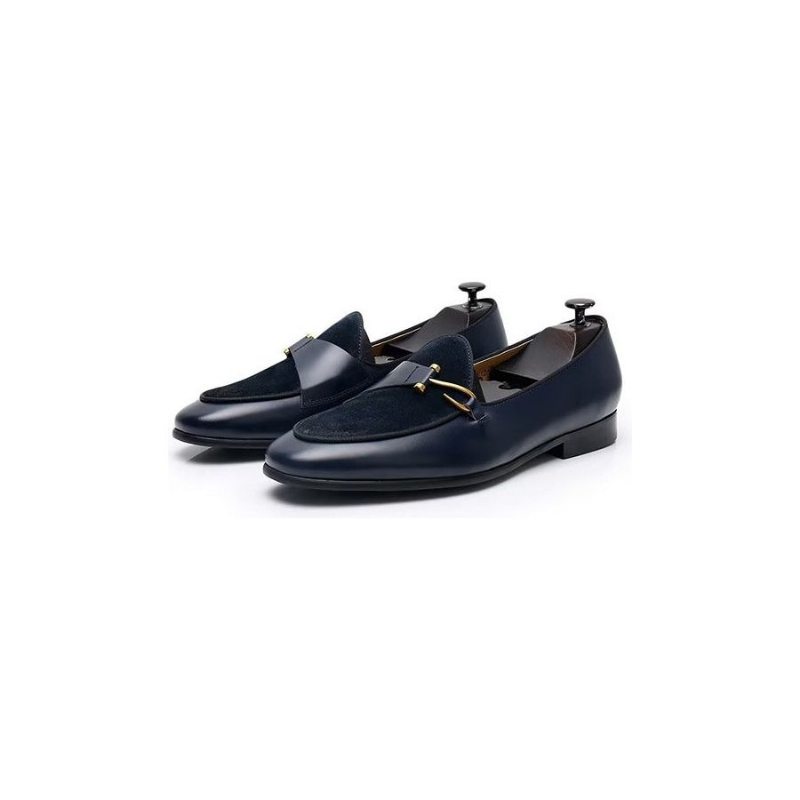 Pánské Společenské Boty Classic Brogue Slip-ons - Modrá