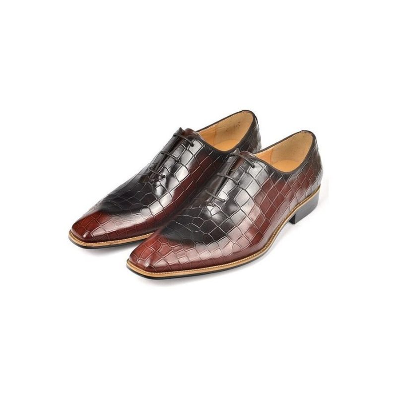 Pánské Společenské Boty Croc-embossed Leather Oxford