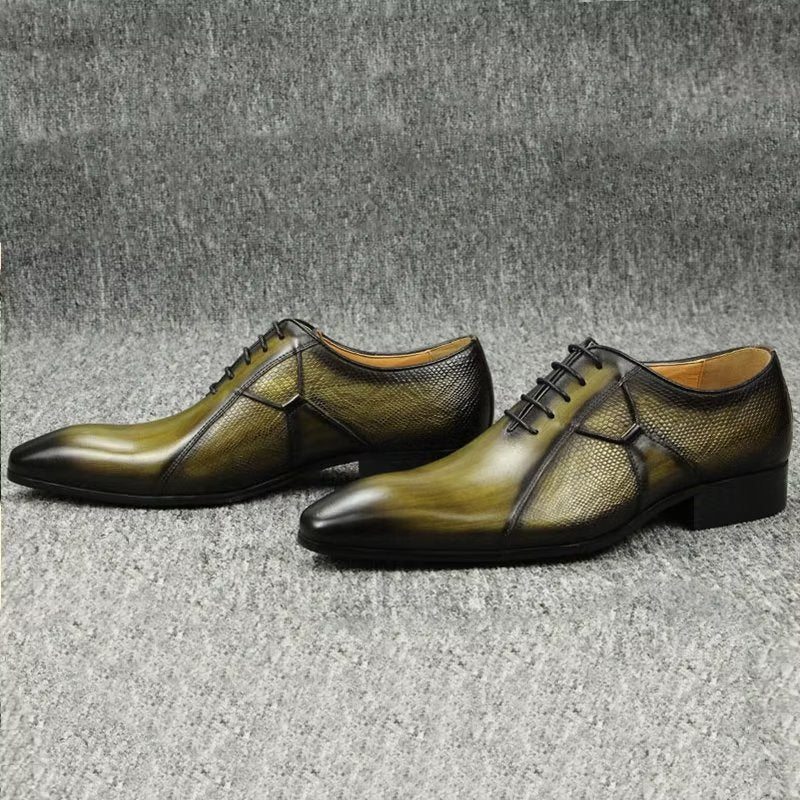 Pánské Společenské Boty Deluxe Leather Chicopulentní Svatební Brogues - Zelená