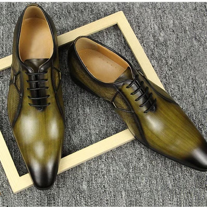 Pánské Společenské Boty Deluxe Leather Chicopulentní Svatební Brogues - Zelená