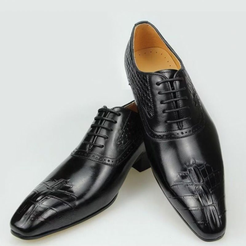 Pánské Společenské Boty Deluxe Leather Opulent Brogue Svatební Oxford - Černá