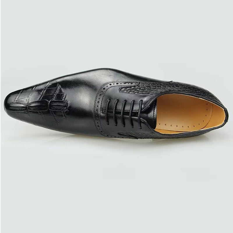 Pánské Společenské Boty Deluxe Leather Opulent Brogue Svatební Oxford - Černá