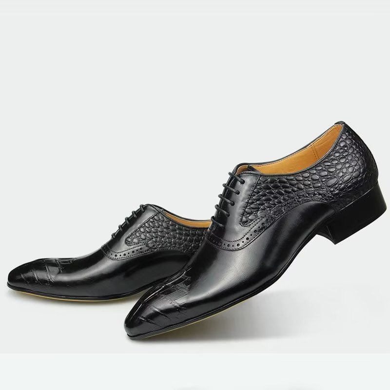 Pánské Společenské Boty Deluxe Leather Opulent Brogue Svatební Oxford - Černá