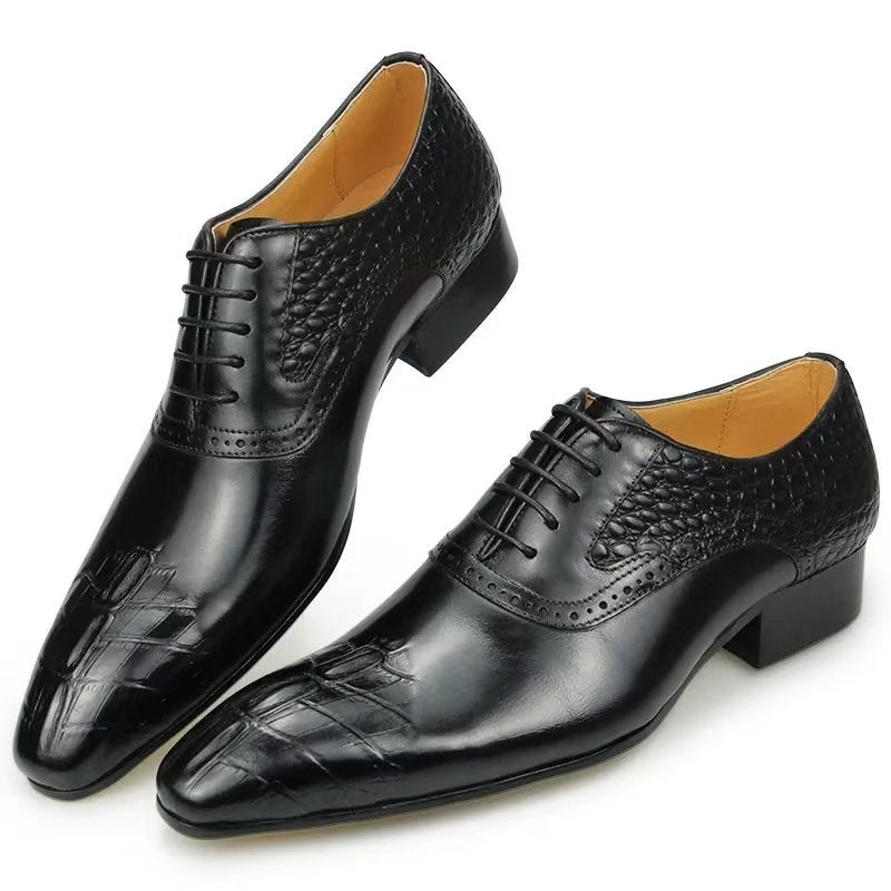 Pánské Společenské Boty Deluxe Leather Opulent Brogue Svatební Oxford - Černá