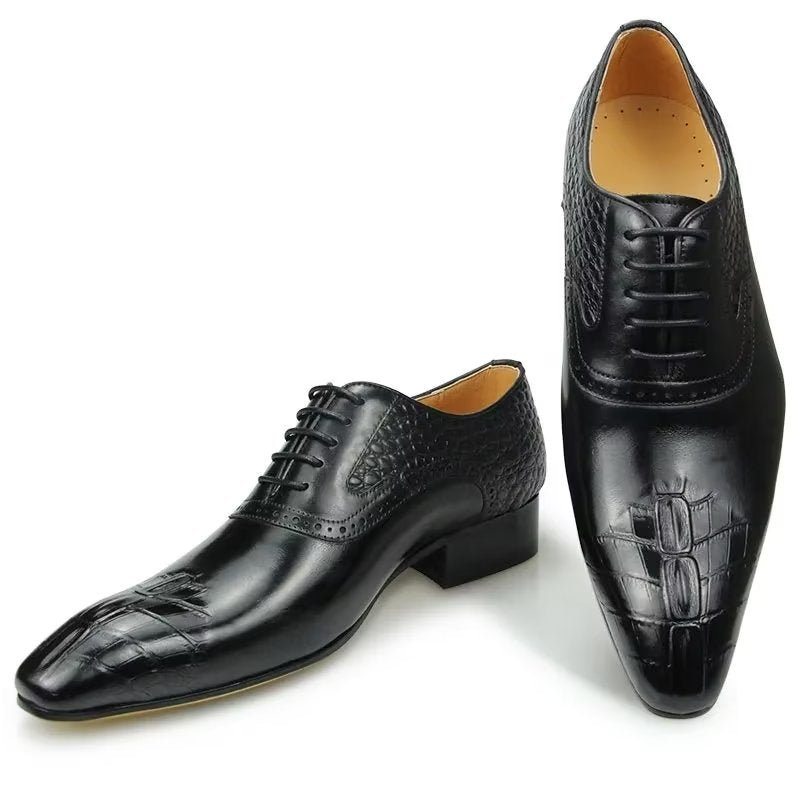 Pánské Společenské Boty Deluxe Leather Opulent Brogue Svatební Oxford - Černá