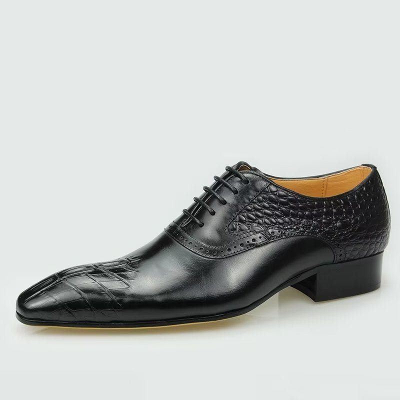 Pánské Společenské Boty Deluxe Leather Opulent Brogue Svatební Oxford - Černá