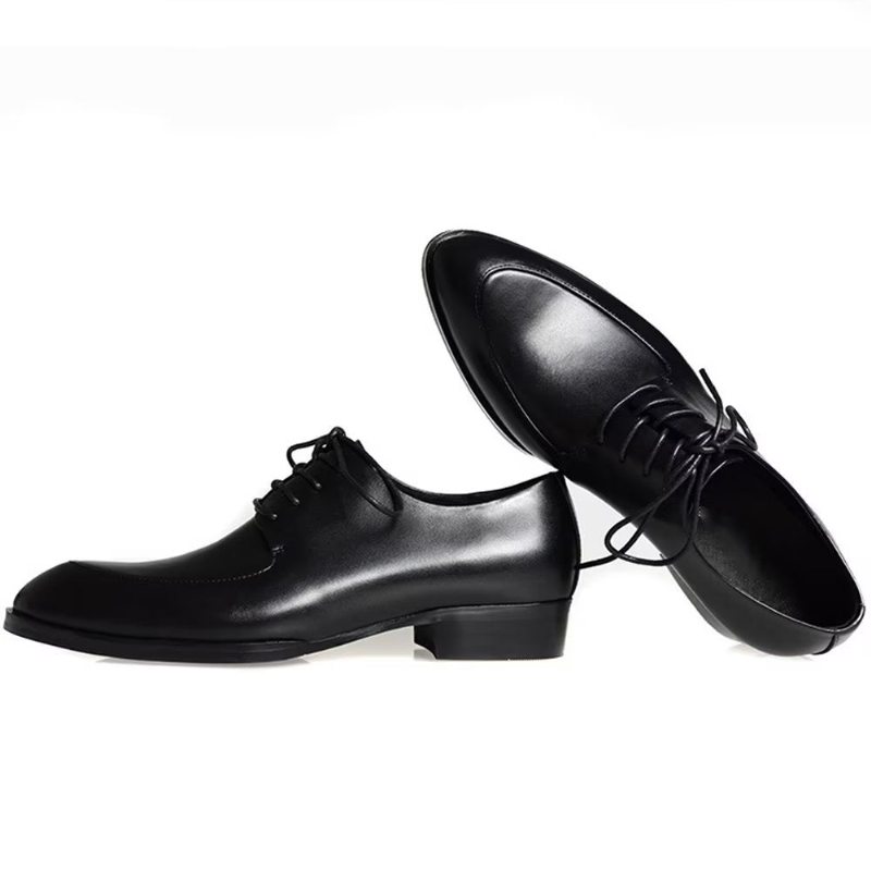 Pánské Společenské Boty Derby Embossed Elegance Pointed Toe - Černá