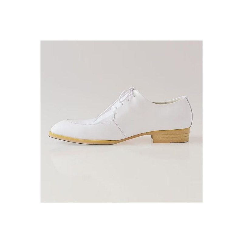 Pánské Společenské Boty Derby Embossed Elegance Pointed Toe - Bílá