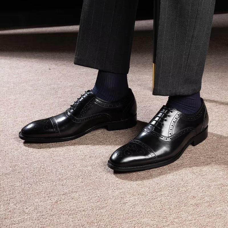 Pánské Společenské Boty Elegantní Brogues - Černá