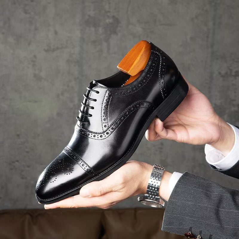 Pánské Společenské Boty Elegantní Brogues - Černá