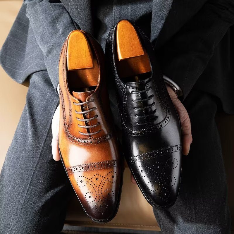 Pánské Společenské Boty Elegantní Brogues - Černá