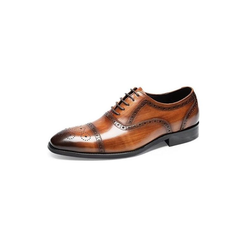 Pánské Společenské Boty Elegantní Brogues - Káva