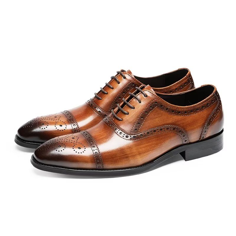 Pánské Společenské Boty Elegantní Brogues - Káva