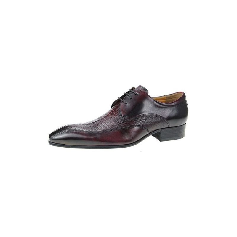 Pánské Společenské Boty Elegantní Croctex Pointed Toe Derby - Červená