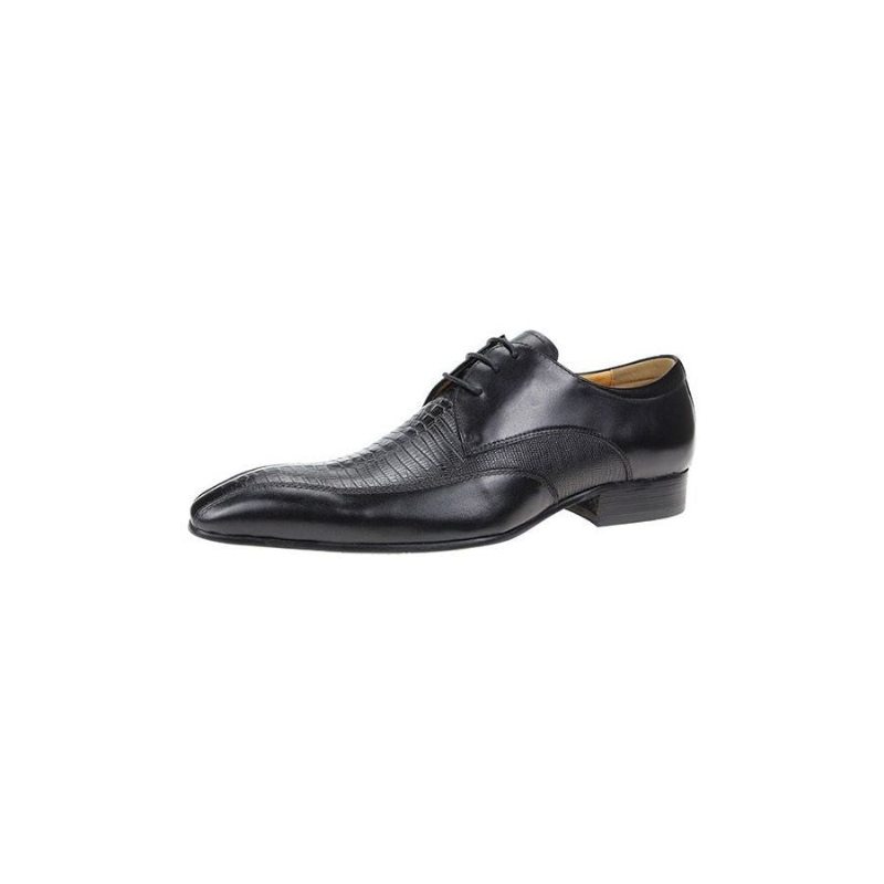 Pánské Společenské Boty Elegantní Croctex Pointed Toe Derby - Černá