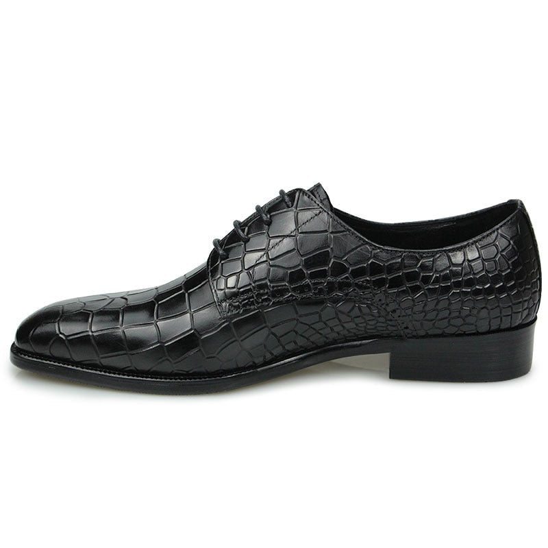 Pánské Společenské Boty Elegantní Croctex Pointed Toe Derby Luxus - Černá