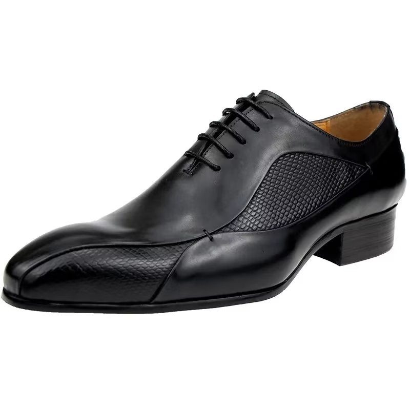 Pánské Společenské Boty Elegantní Kožené Brogue Nuptial Oxford - Černá