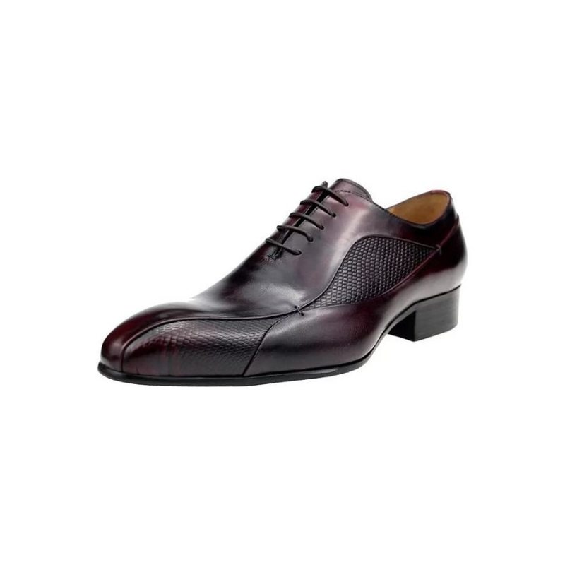 Pánské Společenské Boty Elegantní Kožené Brogue Nuptial Oxford - Červená