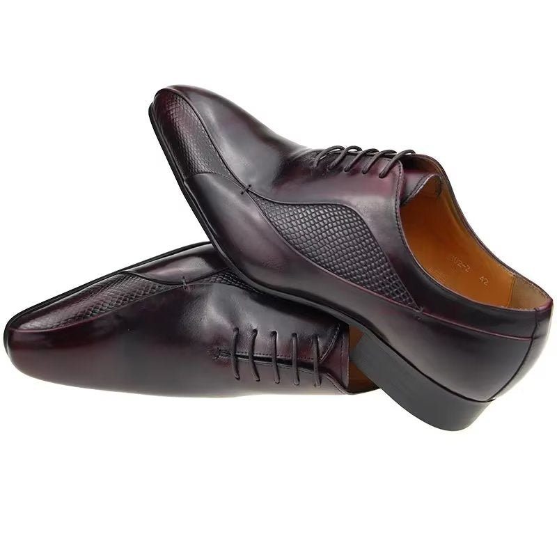 Pánské Společenské Boty Elegantní Kožené Brogue Nuptial Oxford - Červená