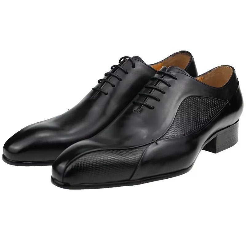 Pánské Společenské Boty Elegantní Kožené Brogue Nuptial Oxford - Černá