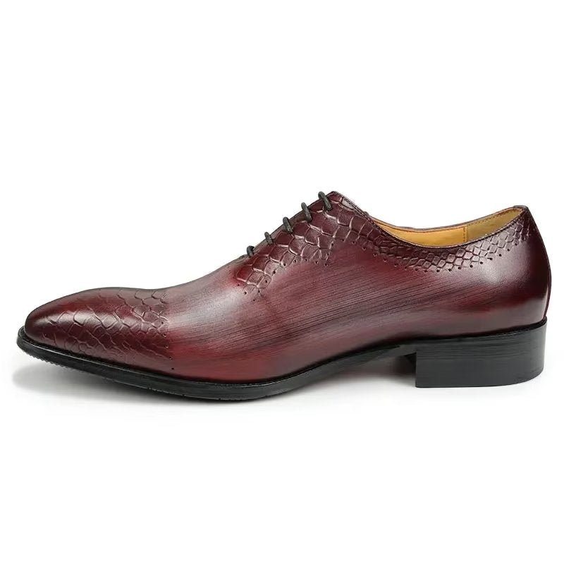 Pánské Společenské Boty Elegantní Kožené Svatební Brogue - Červená