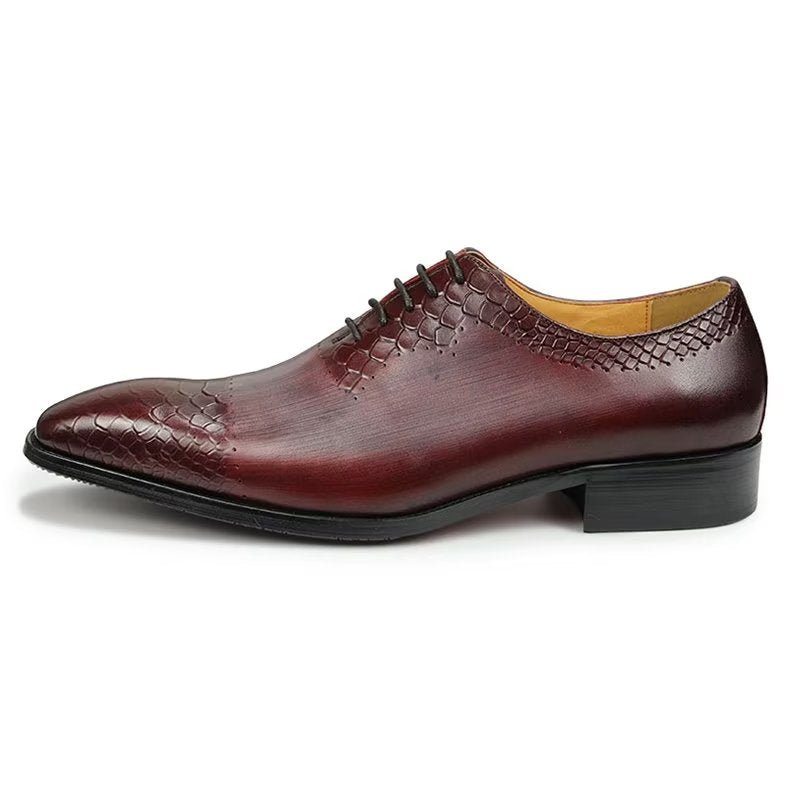 Pánské Společenské Boty Elegantní Kožené Svatební Brogue - Červená