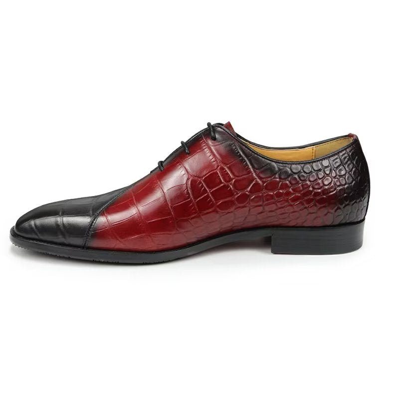 Pánské Společenské Boty Elegantní Kožené Svatební Brogue - Červené