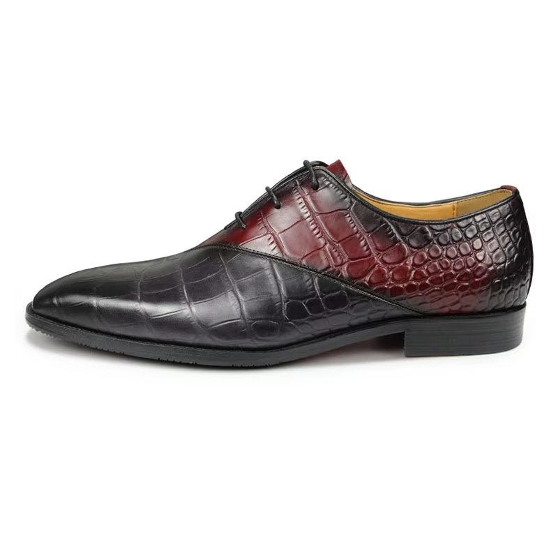 Pánské Společenské Boty Elegantní Kožené Svatební Brogue - Červené