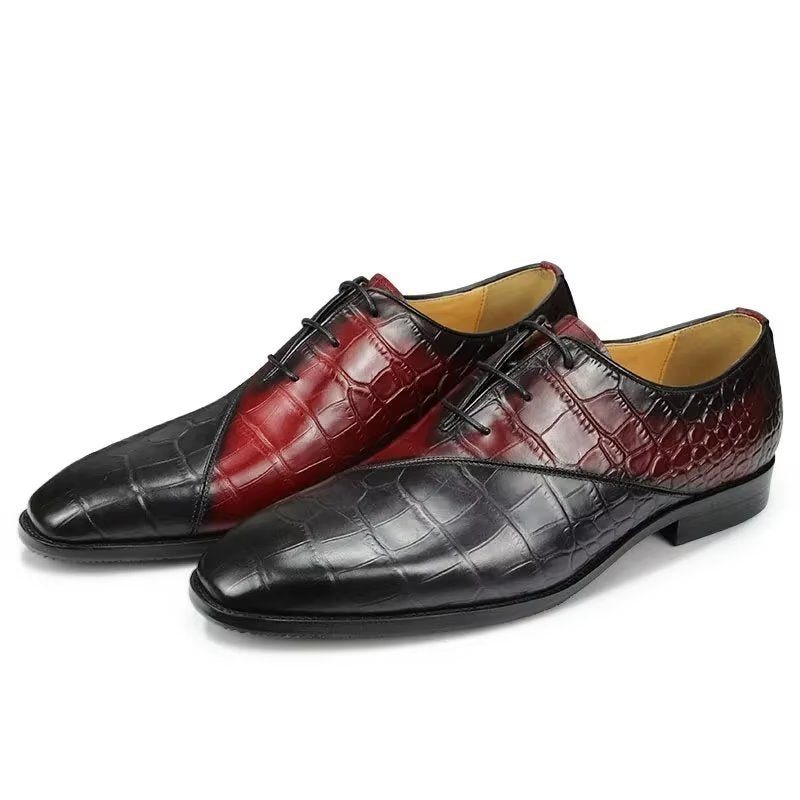 Pánské Společenské Boty Elegantní Kožené Svatební Brogue - Červené