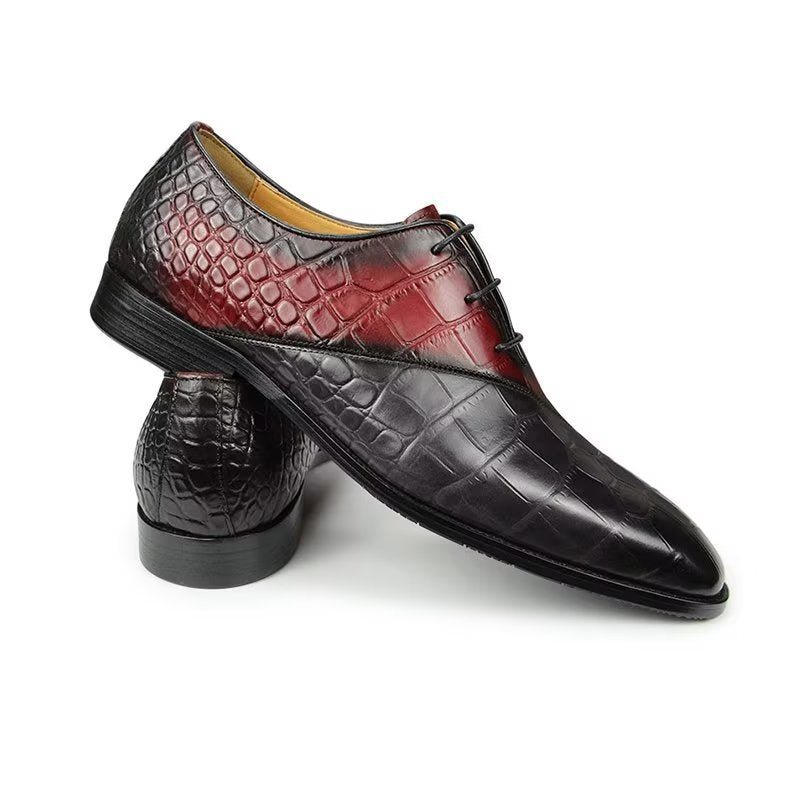 Pánské Společenské Boty Elegantní Kožené Svatební Brogue - Červené