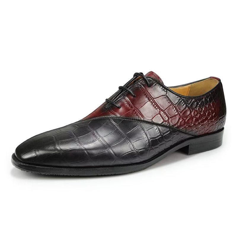 Pánské Společenské Boty Elegantní Kožené Svatební Brogue - Červené