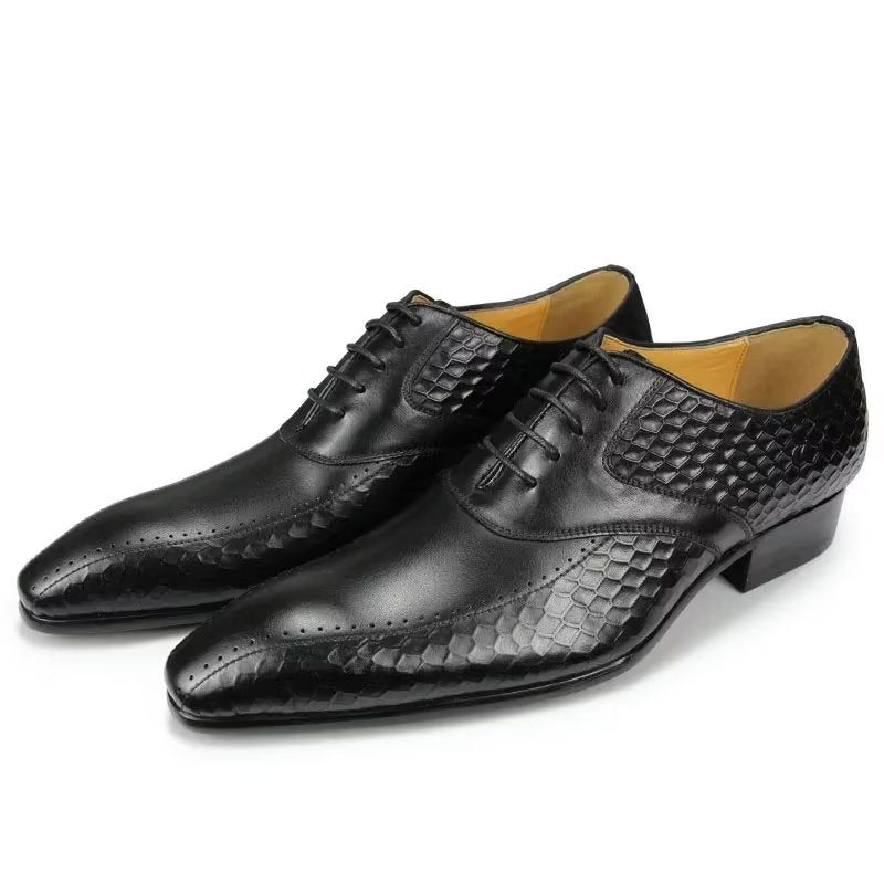 Pánské Společenské Boty Elegantní Kožené Svatební Brogue - Černá