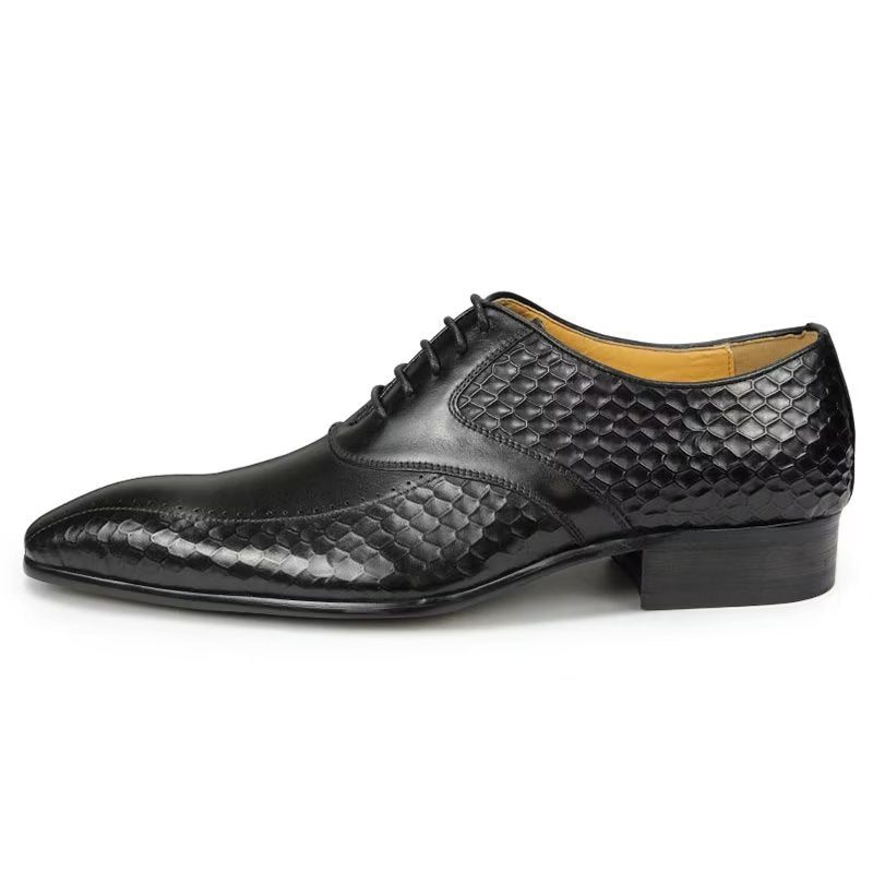 Pánské Společenské Boty Elegantní Kožené Svatební Brogue - Černá