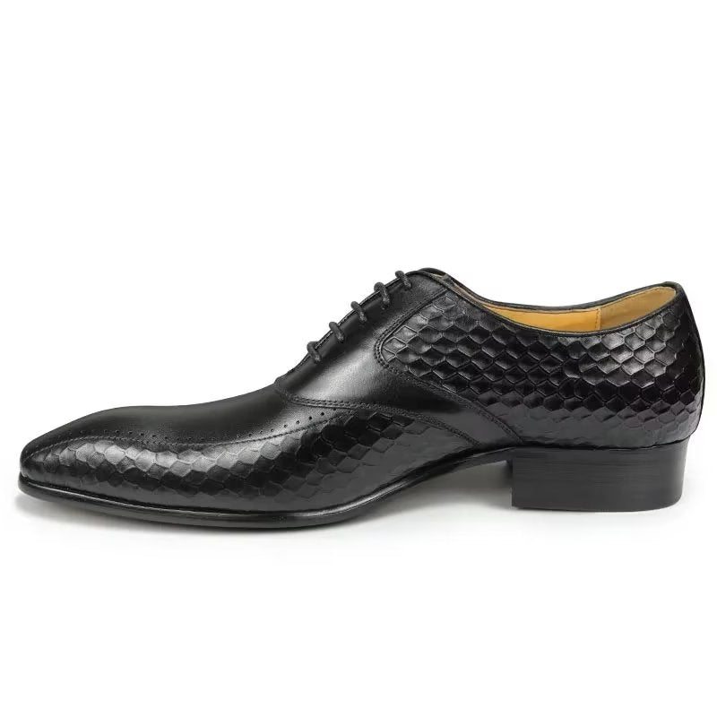 Pánské Společenské Boty Elegantní Kožené Svatební Brogue - Černá