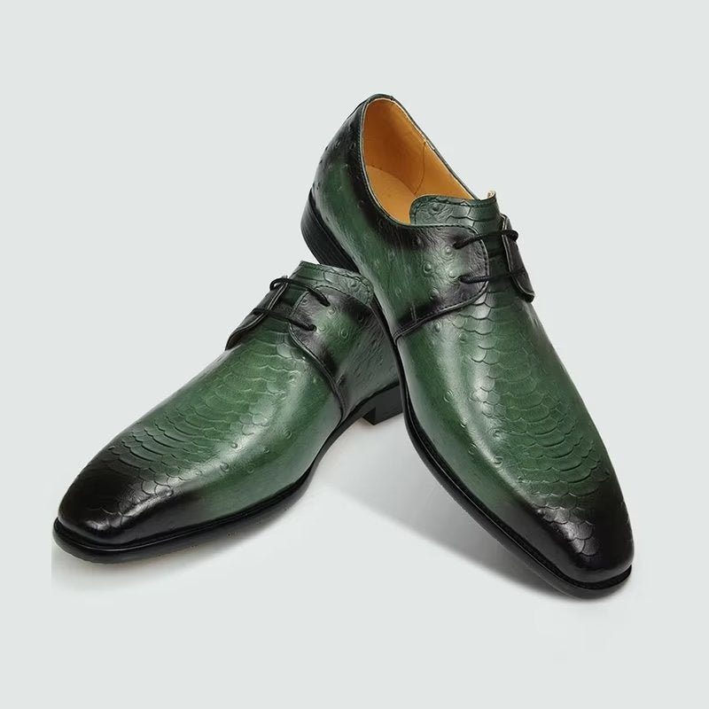 Pánské Společenské Boty Elegantní Kožené Svatební Brogue Na Zakázku - Zelená