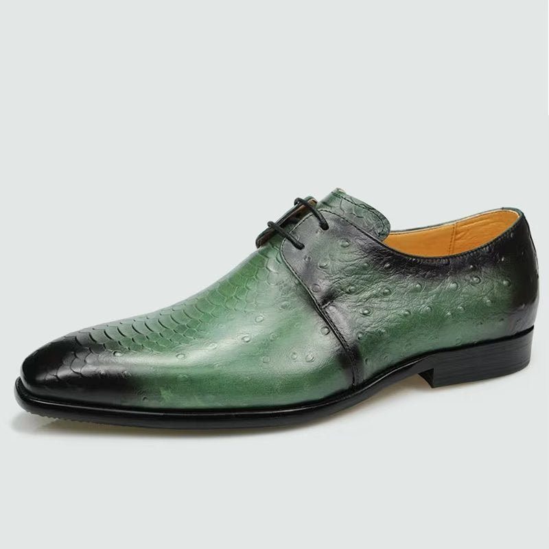 Pánské Společenské Boty Elegantní Kožené Svatební Brogue Na Zakázku - Zelená