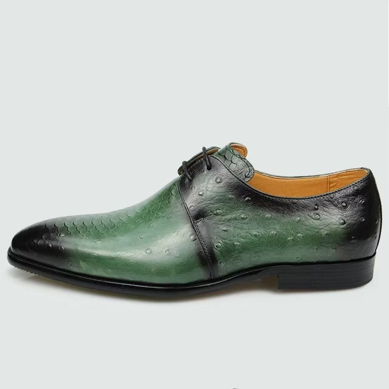 Pánské Společenské Boty Elegantní Kožené Svatební Brogue Na Zakázku - Zelená