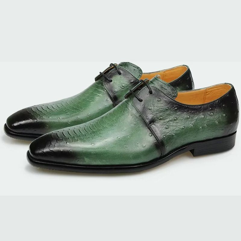 Pánské Společenské Boty Elegantní Kožené Svatební Brogue Na Zakázku - Zelená