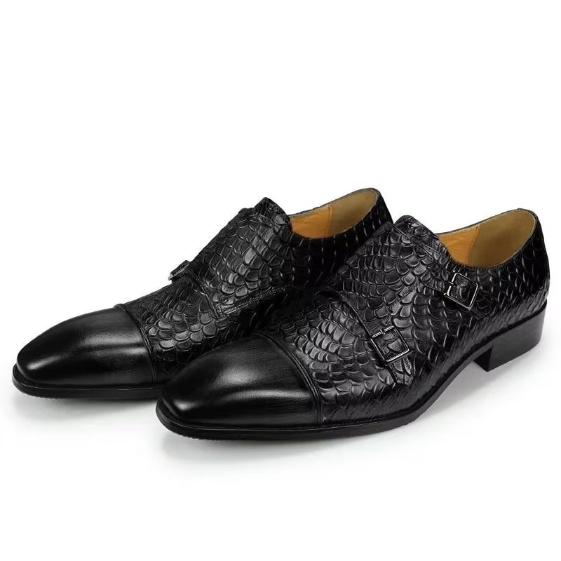 Pánské Společenské Boty Elegantní Kožené Svatební Brogue Na Zakázku - Černá