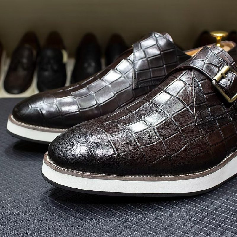 Pánské Společenské Boty Elegantní Kožené Svatební Oxford Ve Stylu Brogue - Káva