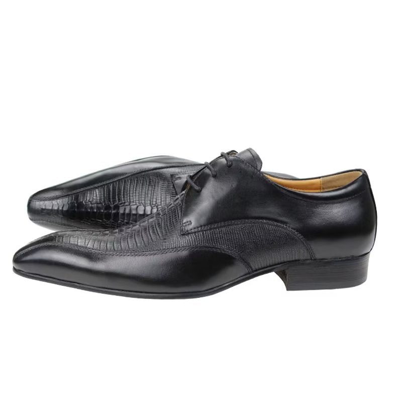 Pánské Společenské Boty Elegantní Krokodýlí Kůže Luxusní Brogue Oxford - Černá