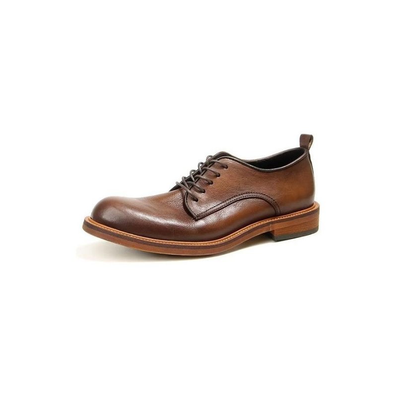 Pánské Společenské Boty Elegantní Retro Kožené Šaty Brogue Oxford - Hnědá