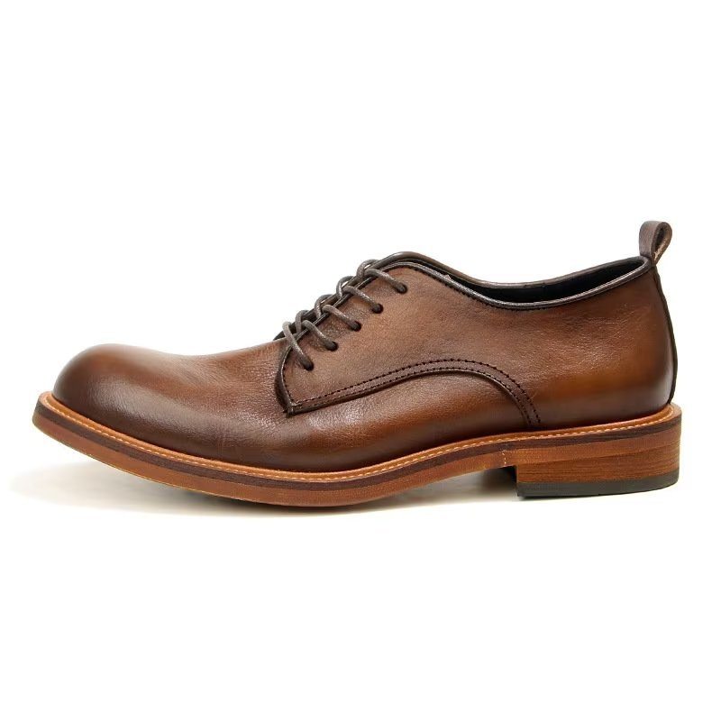 Pánské Společenské Boty Elegantní Retro Kožené Šaty Brogue Oxford - Hnědá