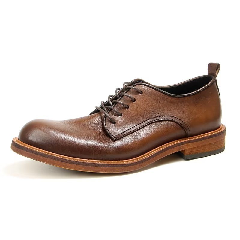 Pánské Společenské Boty Elegantní Retro Kožené Šaty Brogue Oxford - Hnědá