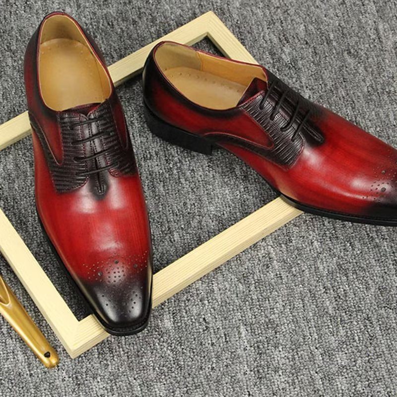 Pánské Společenské Boty Elegantní Svatební Brogues - Červená