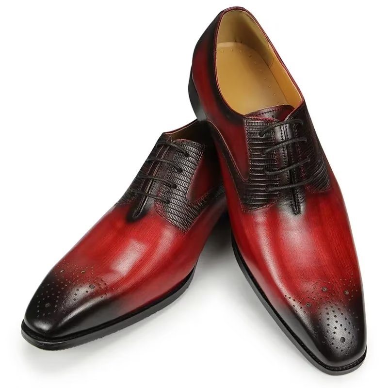 Pánské Společenské Boty Elegantní Svatební Brogues - Červená