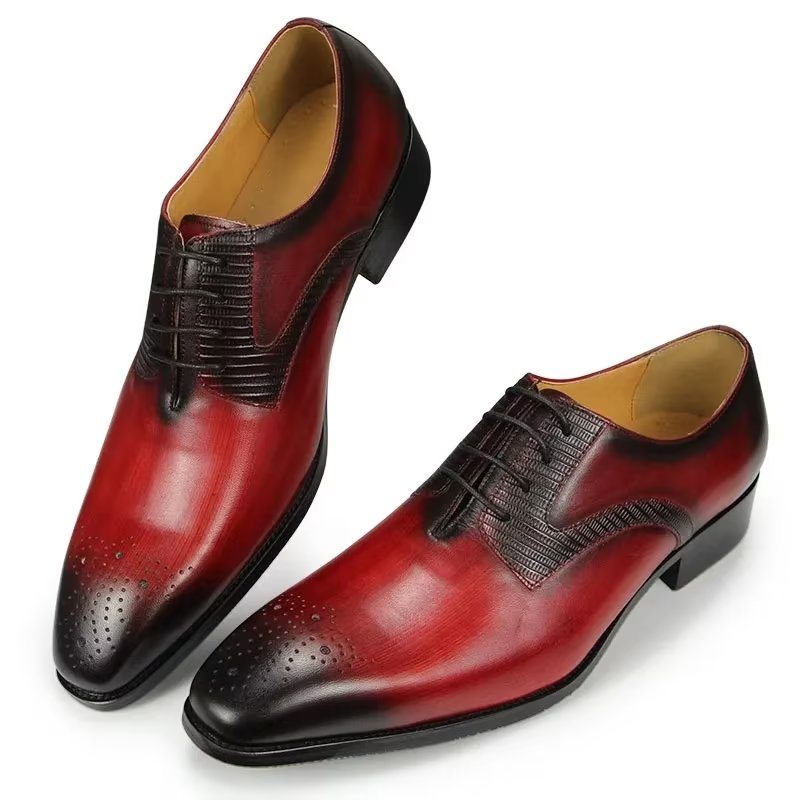 Pánské Společenské Boty Elegantní Svatební Brogues - Červená